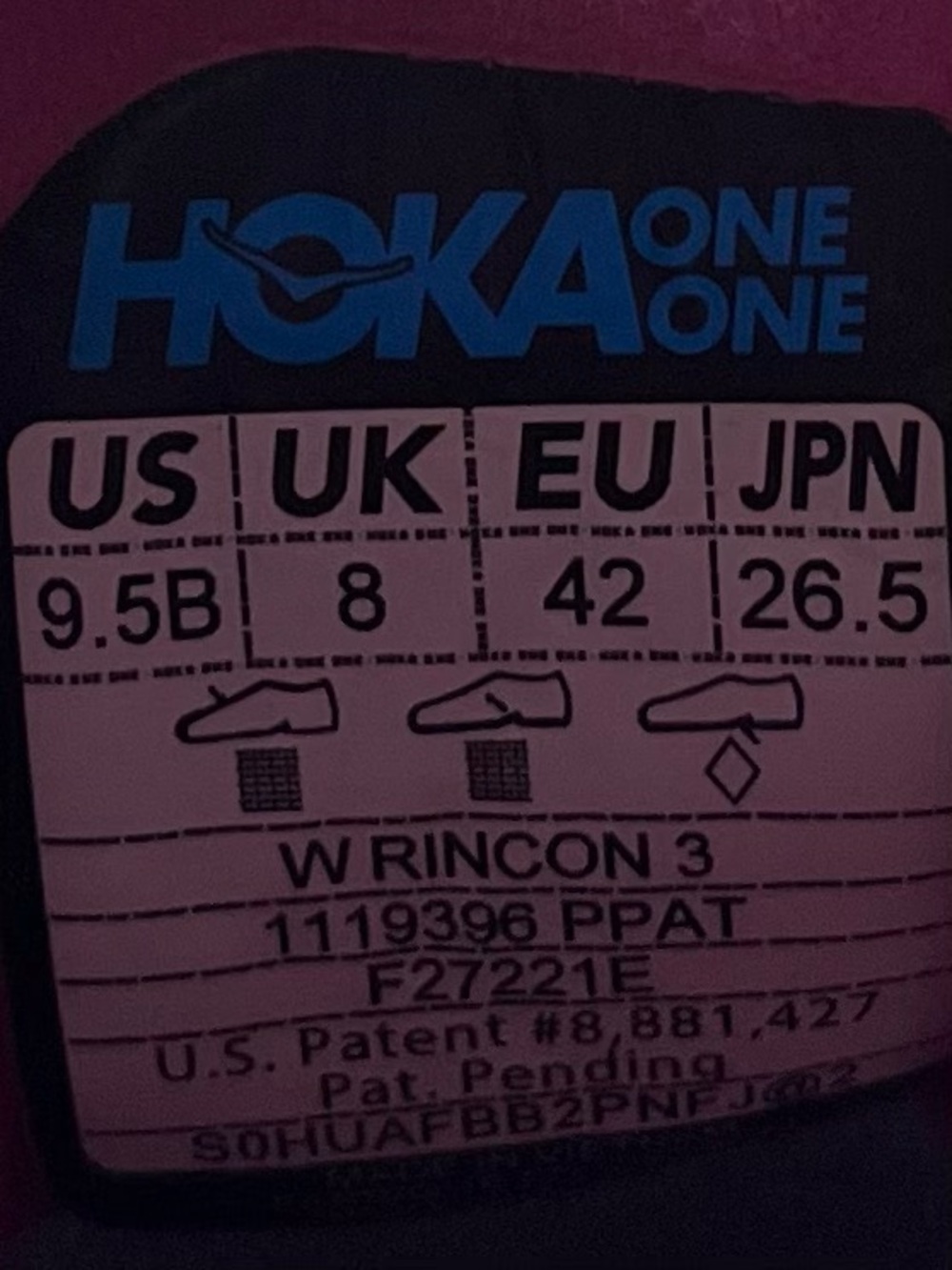 Hoka One One Rincon 3 Womens Size 9.5 Running Shoes Sneakers Phlox Pink Atlantis - Picture 12 of 13
